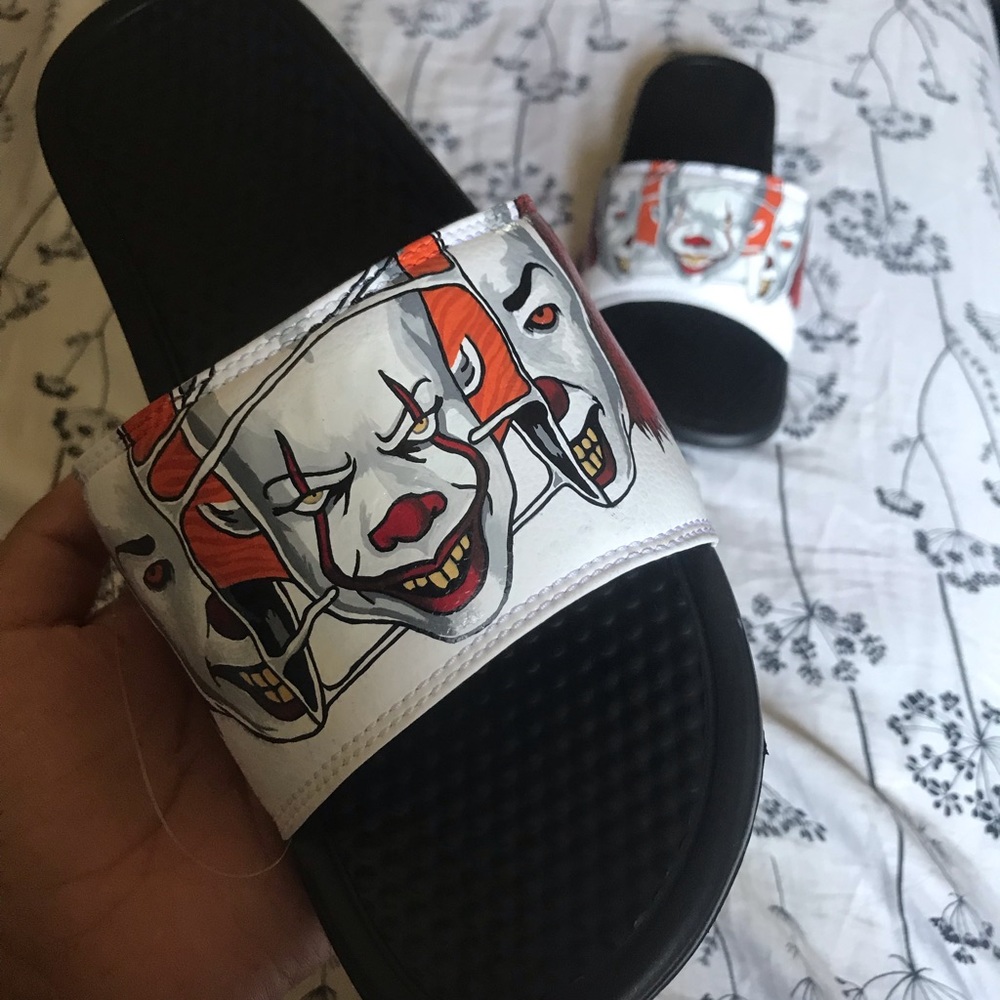 Custom painted IT Nike slides